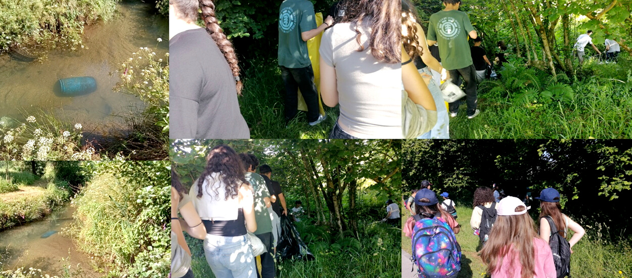 Campanha de limpeza do Rio Cáster, no âmbito do Projeto Eco-Escolas